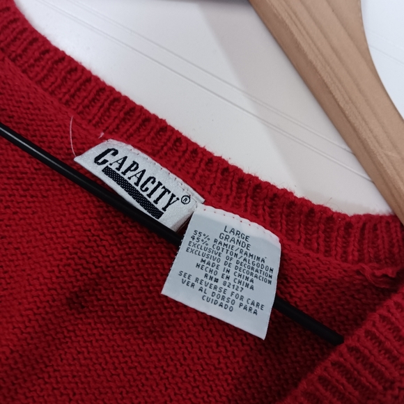 VINTAGE 90S CAPACITY PUPPY DOGS COTTAGECORE PATCHWORK SWEATER VEST WOMEN'S L - Picture 3 of 4